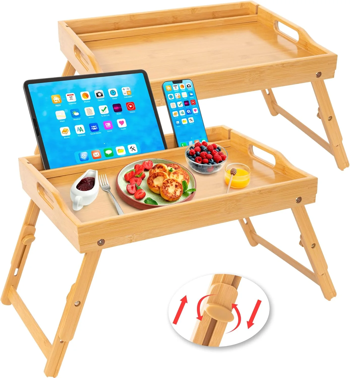 Shopiix Tablette / Support d’Ordinateur en Bois – Pliable & Portable