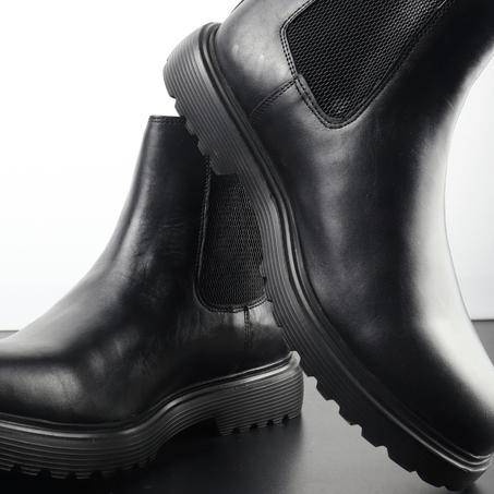 حذاء رجالي جديد برقبة عالية وشريط مطاطي