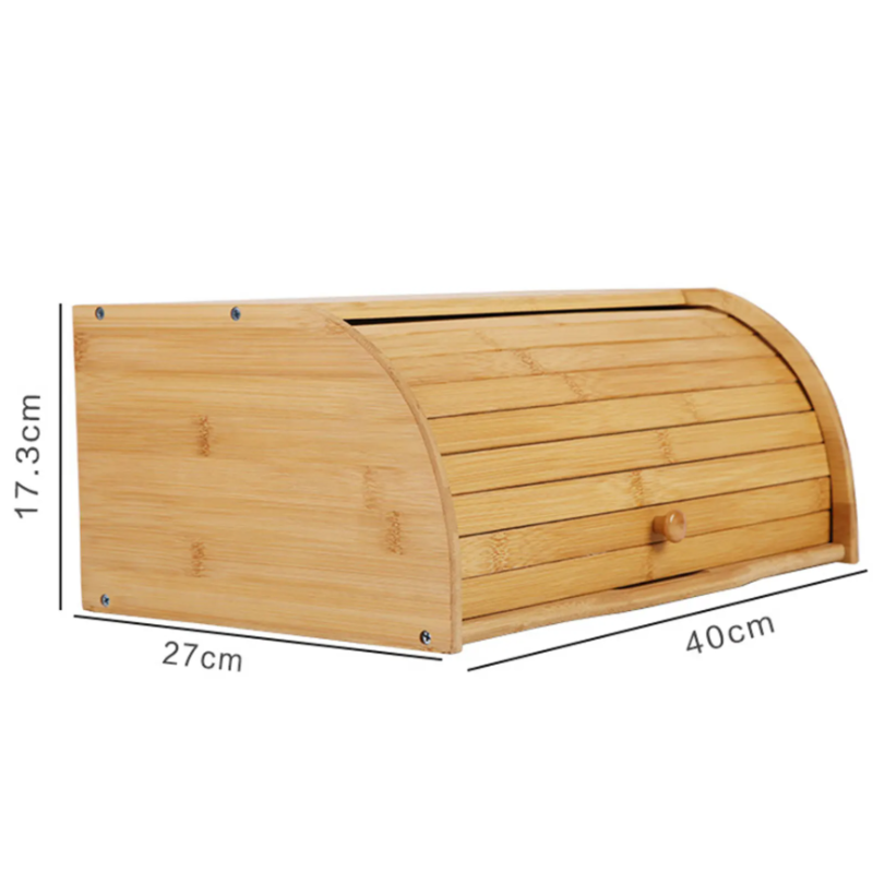 🥖 علبة خبز أنيقة من الخيزران – سعة كبيرة وتصميم عصري 👌