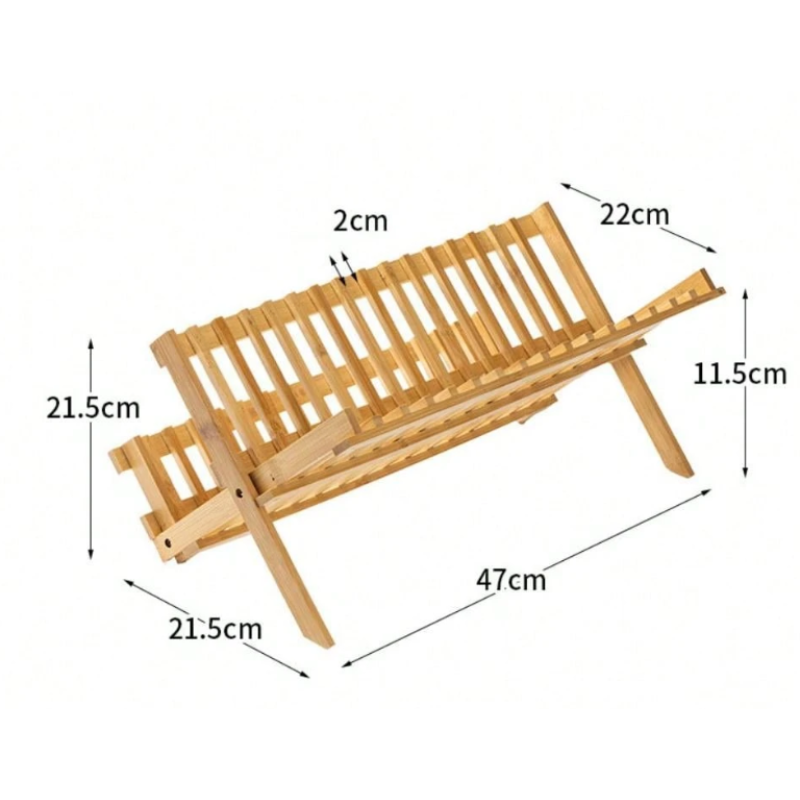مصفاة صحون خشبية قابلة للطي – تصميم مدمج وصديق للبيئة لترتيب المطبخ