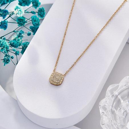 Collier fleur diamant acier