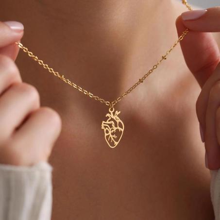 Collier coeur en acier inoxydable