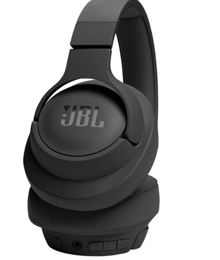 سماعات JBL Tune 720BT اللاسلكية فوق الأذن، صوت جهير نقي، بلوتوث 5.3، بطارية 76 ساعة، مكالمات بدون استخدام اليدين، اتصال متعدد النقاط، قابلة للطي، كابل صوت قابل للفصل - أسود، JBLT720BTBLK