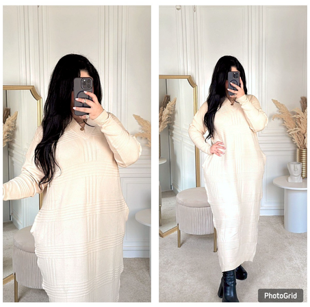 كسوة طويلة بجيوب خيط فرنساا