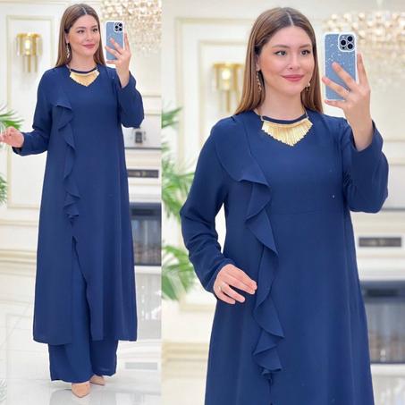 تألقي بإطلالة راقية مع هذا الطقم الفاخر، الذي يجمع بين الأنوثة والأناقة العصرية   REF 41