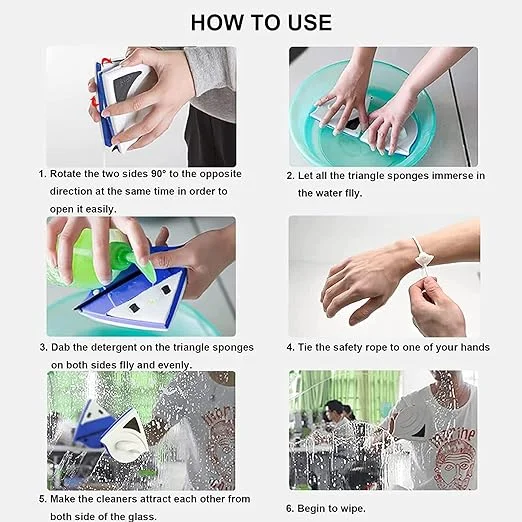 Magnetic window cleaner double side