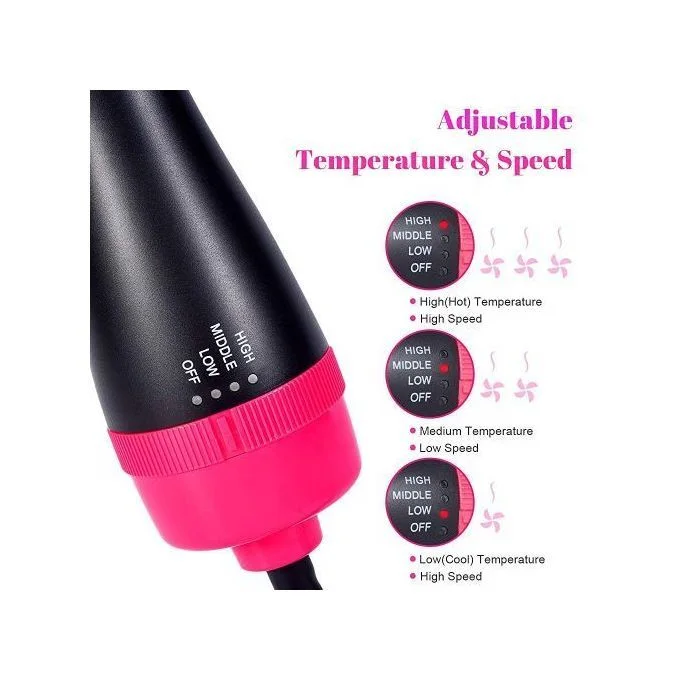 Brosse 3 En 1 Lissante Professionnelle - Brosse + Lisseur + Séchoir