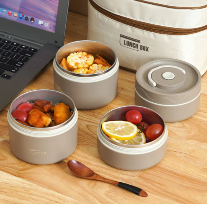 Lunch box en INOX -اربع 4 علب حفظ الطعام