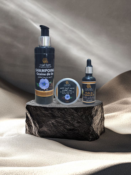 باقة العناية بالشعر بزريعة الكتان - Coffret de soins capillaires aux graines de lin