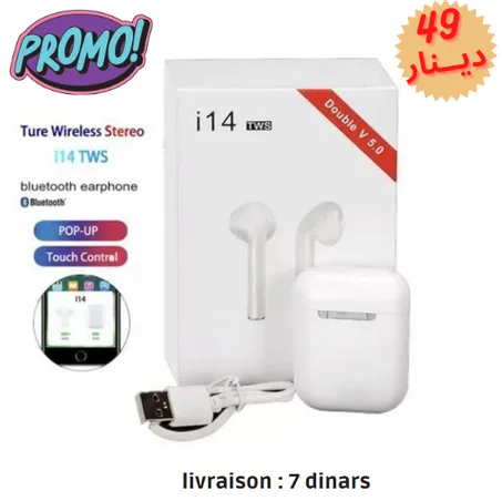 Écouteurs Sans fil i14 TWS v5.0