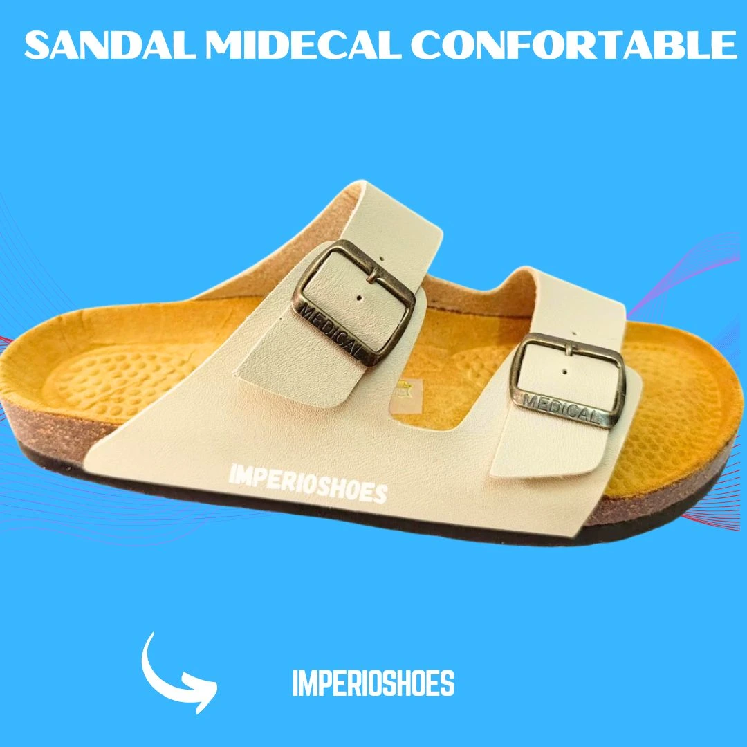 SANDALES EN SKAY CREME CONFORTABLE