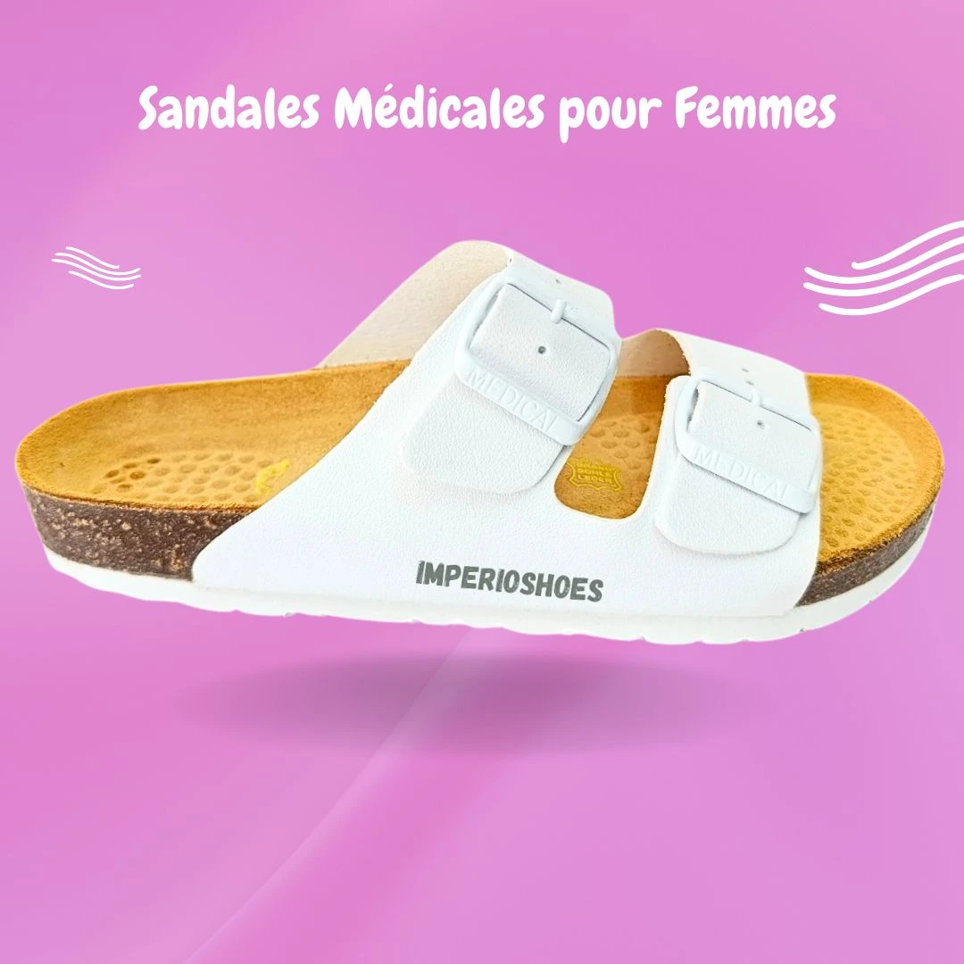 SANDALES EN CUIRE BLANC CONFORTABLE (FEMME)