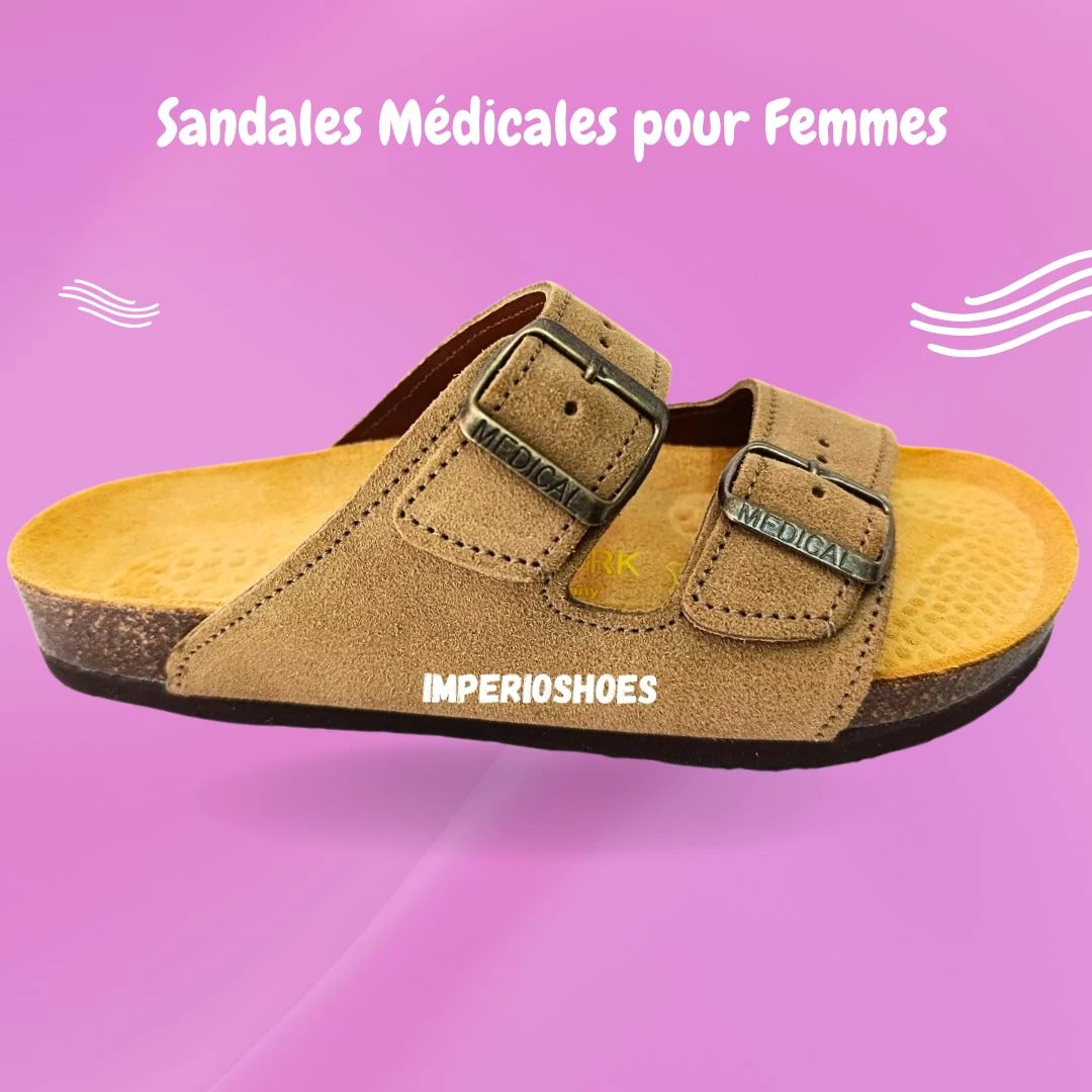 SANDALES EN DAN MARON CONFORTABLE (femme)