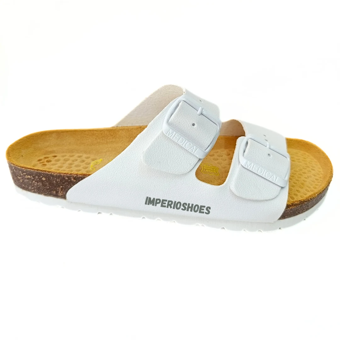 SANDALES EN CUIRE BLANC CONFORTABLE (FEMME)