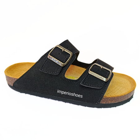 SANDALES EN DAN NOIR  CONFORTABLE (femme)