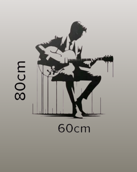 🎸 لوحة جدارية ثلاثية الأبعاد – عازف الجيتار