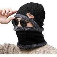 طقم الدفء الذكي: قبعة وكوفية وقفازات تاتش من القطن