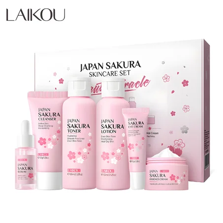 مجموعة ساكورا اليابانية للعناية بالبشرة والجسم من LAIKOU