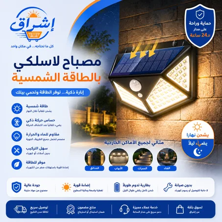 مصباح جداري يعمل بالطاقة الشمسية