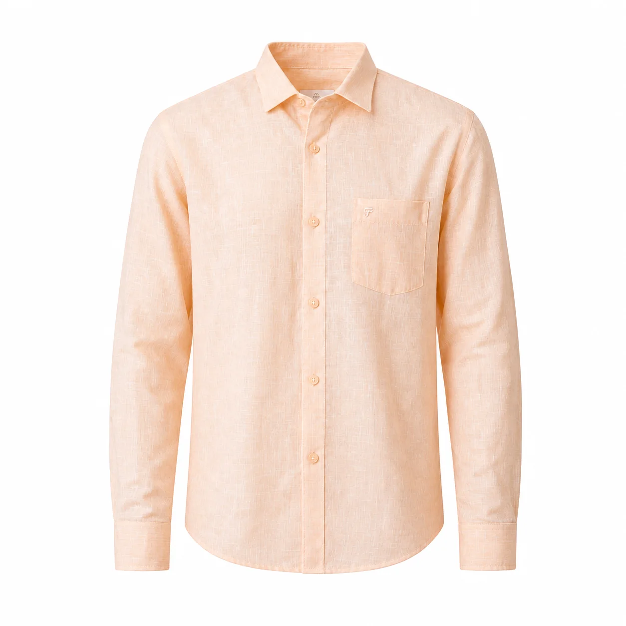 Chemise Homme Lin Premium – Couleur Pêche Élégante