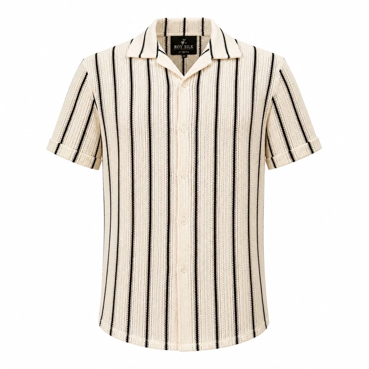 Chemise Homme Maille Ajourée à Rayures – Style Été Premium