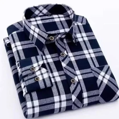 Chemises à carreaux en flanelle de coton pour homme
