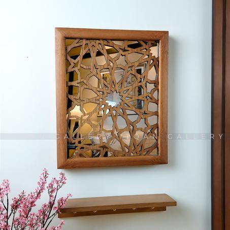 تابلوه ديكور لوحة الكهرباء – مرآة مع إطار خشبي مفرغ