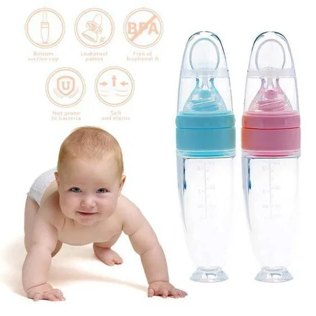 Bouteille à cuillère en silicone pour bébé,alimentation du nouveau-né, compte-gouttes, pâte de riz
