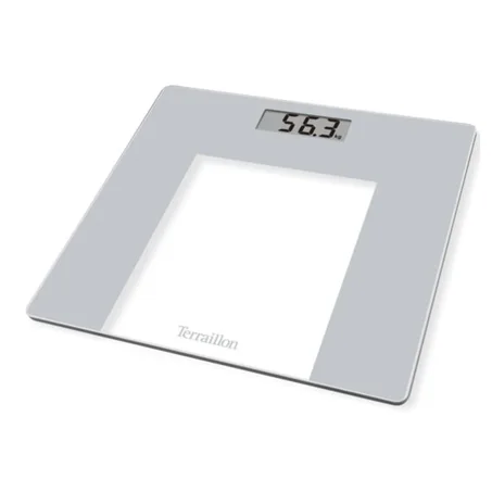 ميزان شخصي إلكتروني Terraillon ، رفيع للغاية ، تشغيل / إيقاف تلقائي ، شاشة LCD كبيرة ، 150 كجم ، زجاج TP1000 ، رمادي Terraillon Pèse Personne Électronique