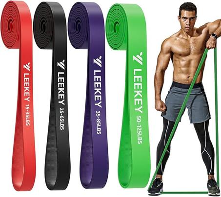 LEEKEY Juego de bandas de resistencia para asistencia de dominadas y entrenamiento de cuerpo completo, bandas de ejercicio de varios niveles con bolsa para entrenamientos en casa, terapia fís