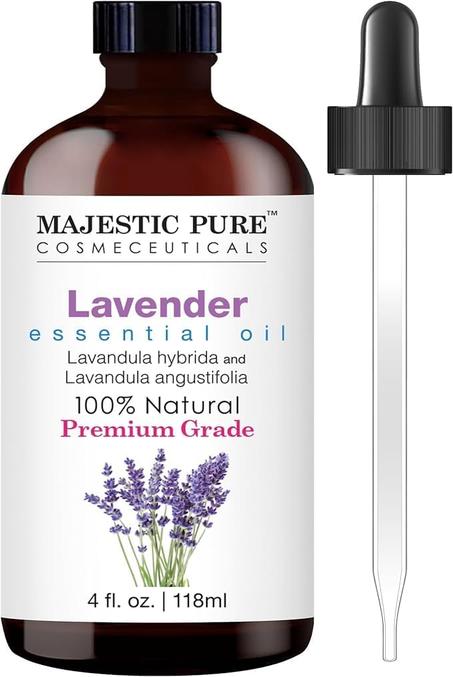 Majestic Pure - Aceite esencial de lavanda de grado terapéutico; aceite puro y natural de calidad prémium, 4 onzas líquidas