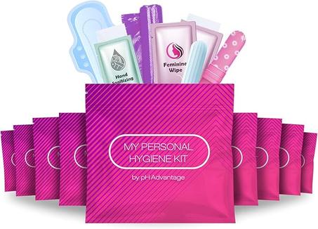 Kit menstrual Pink Style todo en uno, paquete de 10 unidades | Comodidad sobre la marcha | Paquete de kit de período para viajes, preadolescentes y adolescentes o simplemente cuando estás fue