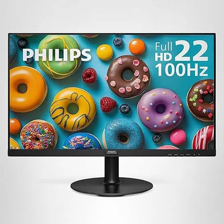 Philips 221V8LB Monitor Full HD delgado de clase de 22 pulgadas (1920 x 1080), frecuencia de actualización de 100 Hz, VESA, HDMI x1, VGA x1, modo LowBlue, sincronización adaptativa, garantía 