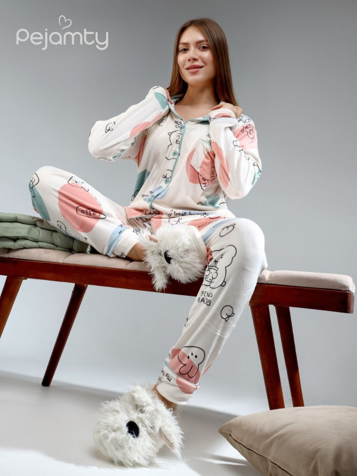 Ensemble Pyjama Femme Polaire Boutonné