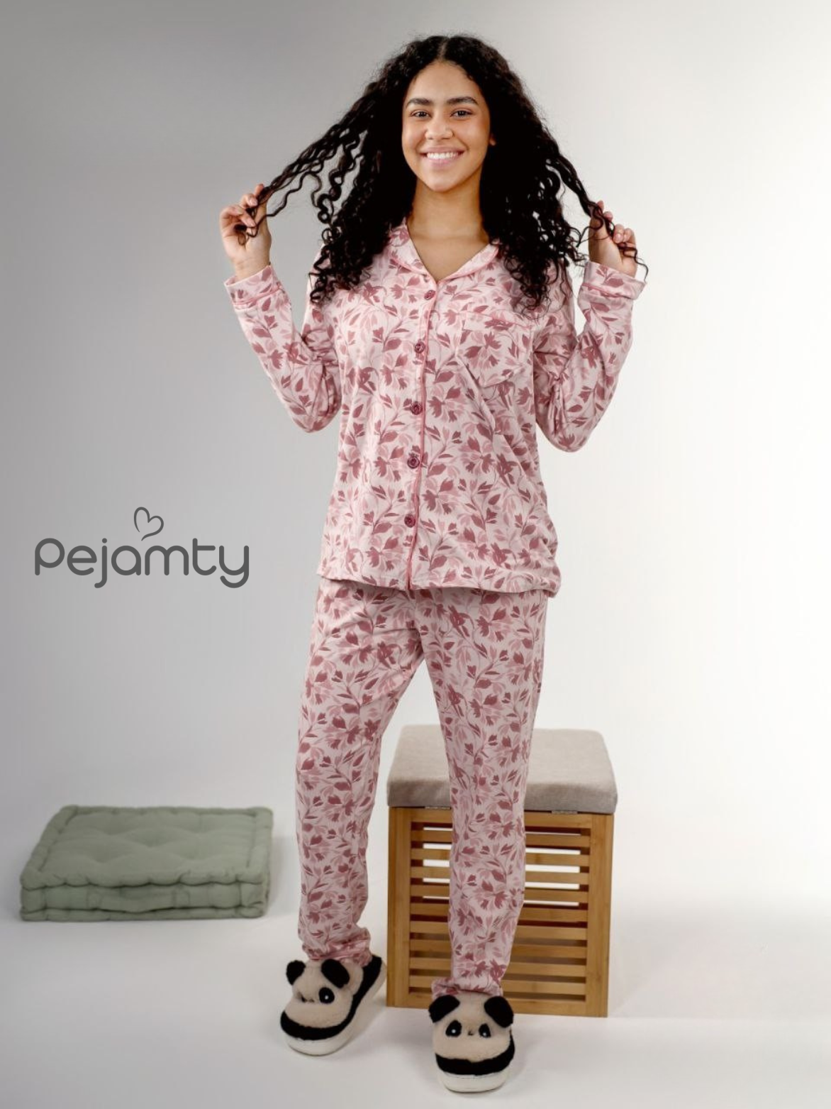 Pyjama Hiver Femme Boutonné Rose Poudré Doux & Élégant