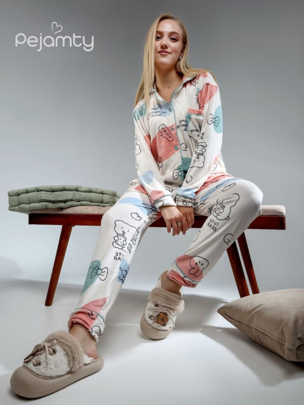 Ensemble Pyjama Femme Polaire Boutonné