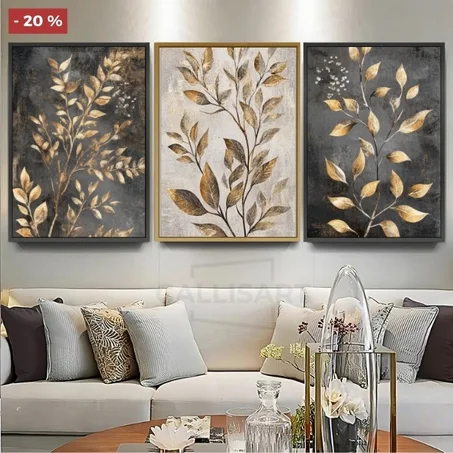 Art abstrait  TREE - SET de 3 Tableaux