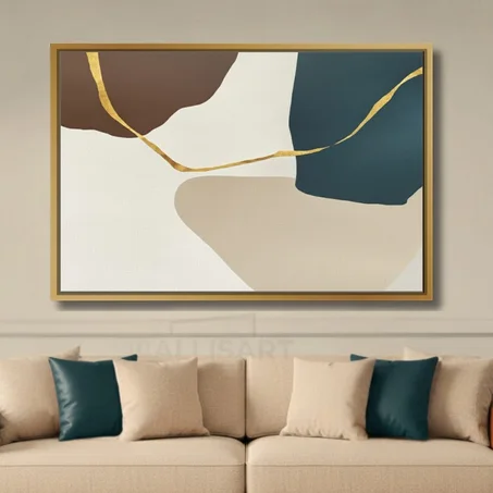 Art abstrait Midnight Blue & Clay - décoration modern