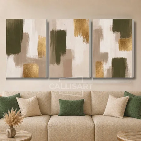 Art abstrait Gilded Spirit   - abstrait vert et doré