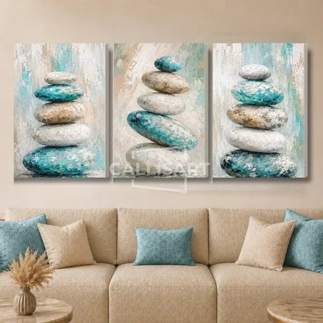 Art abstrait Azure Stone Balance - abstrait