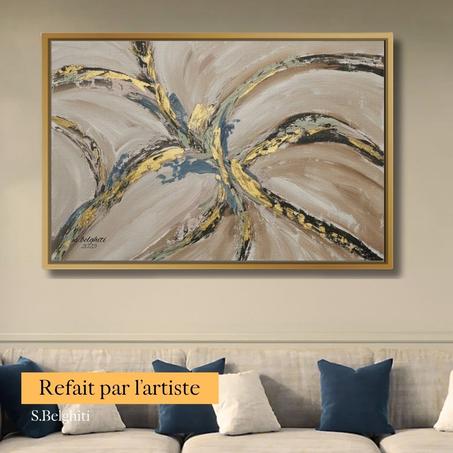 Art abstrait Windblown Taupe - décoration modern