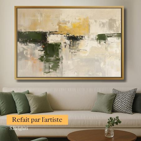 Art abstrait Olive Fields - décoration modern