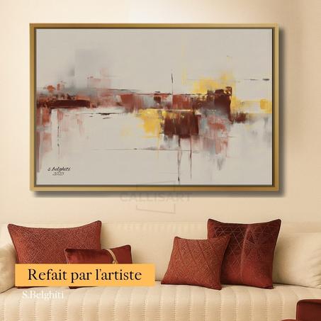 Art abstrait Fading Red City- décoration modern