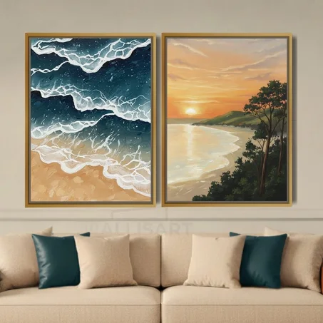 Art abstrait Nature acrylic - SET OF 2 Tableaux modern