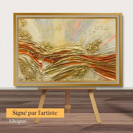 Créations authentique  الله لا إله إلا هو وعلى الله فليتوكل المؤمنون  - signé par artiste S.Belghiti