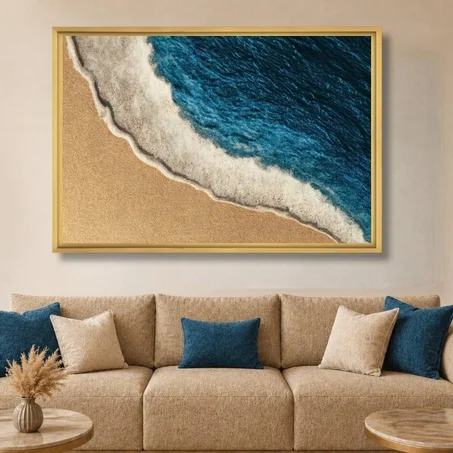 Art abstrait Sea & Sand Balance - abstrait bleu et beige