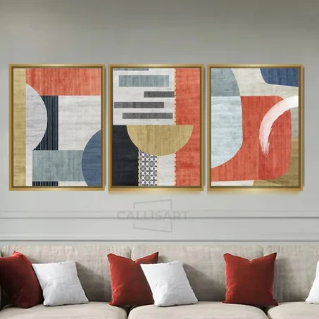 Art abstrait Modular Echoes - SET OF 3 Tableaux modern