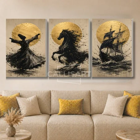 Art abstrait Mystic Journeys in Gold  - abstrait