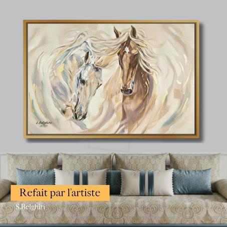 Art abstrait beauty of  horses - décoration modern