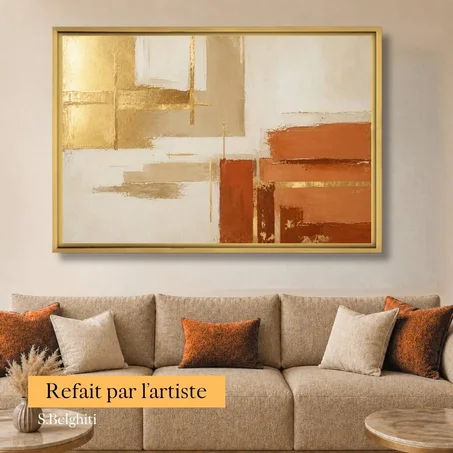 Tableau décoratif Amber Geometry- Abstrait